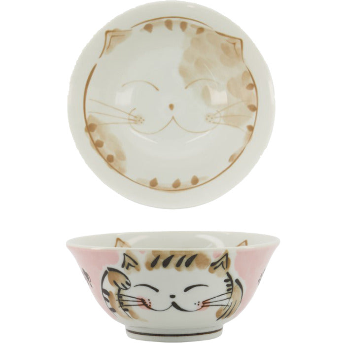 pink kawaii cat bowl