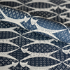 navy cat wrapping paper