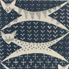 navy cat wrapping paper