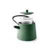green cast iron teapot
