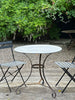 circular zinc garden tables