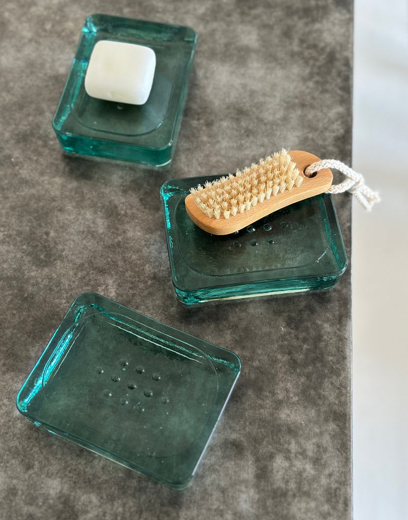 recycled glass soap dishes