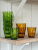 duralex tumblers in amber and jungle green