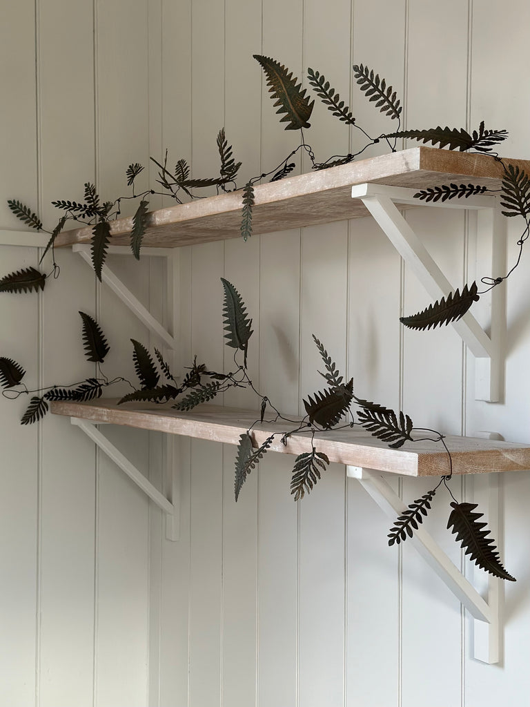 verdigris metal fern garland