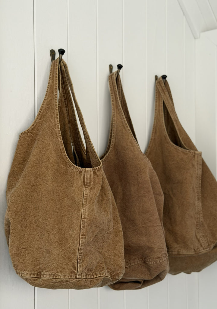 stonewashed canvas bucket bags