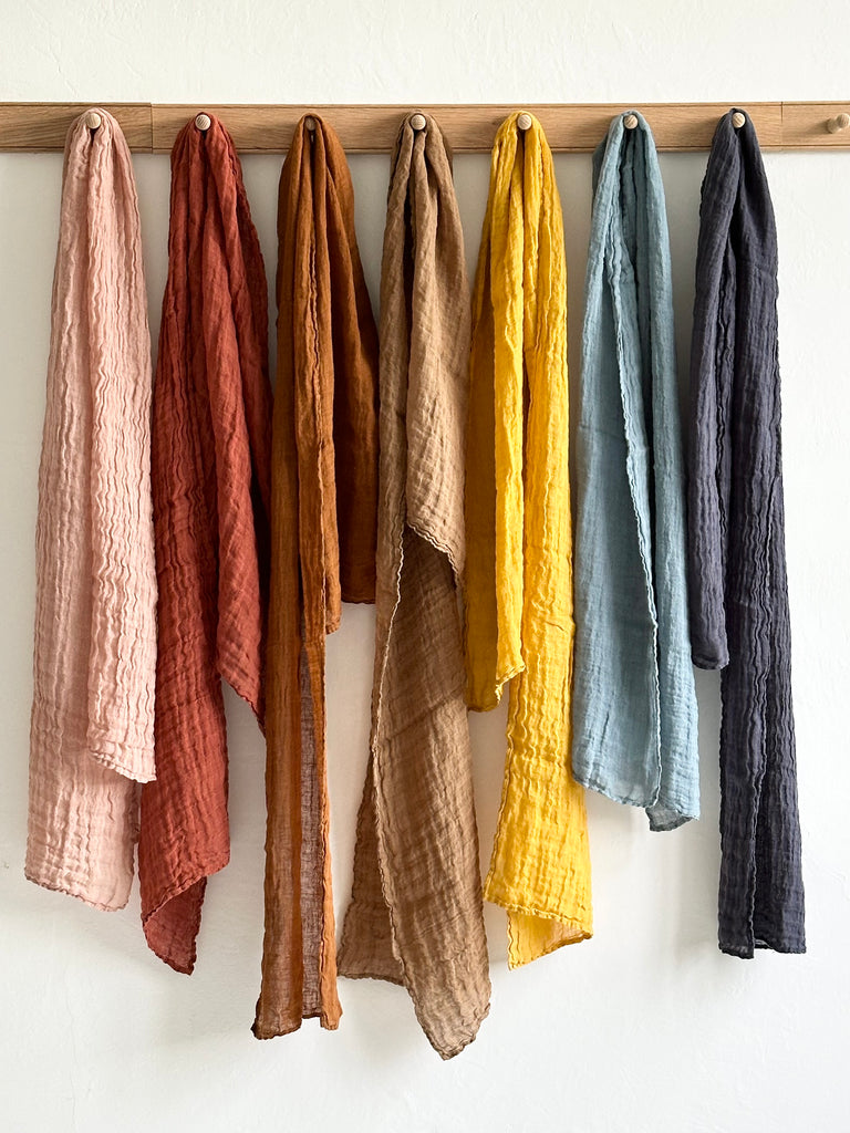 stonewashed linen scarves