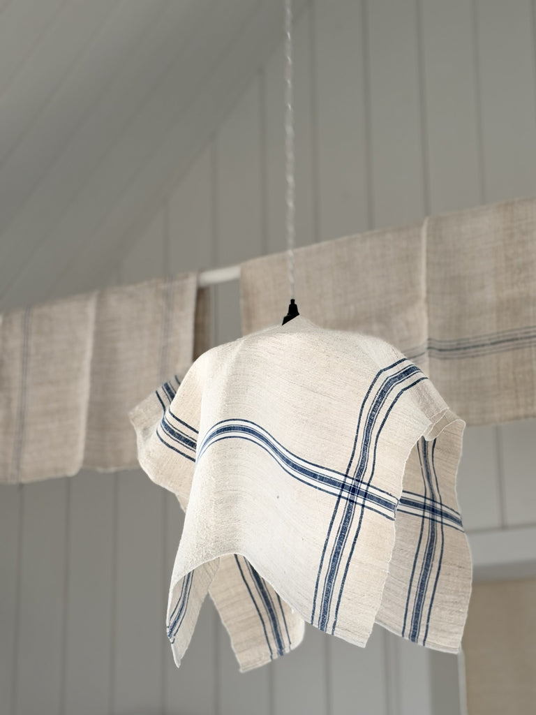 old linen tea towel shade
