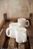 large white mugs, porcelain, simple and classic design