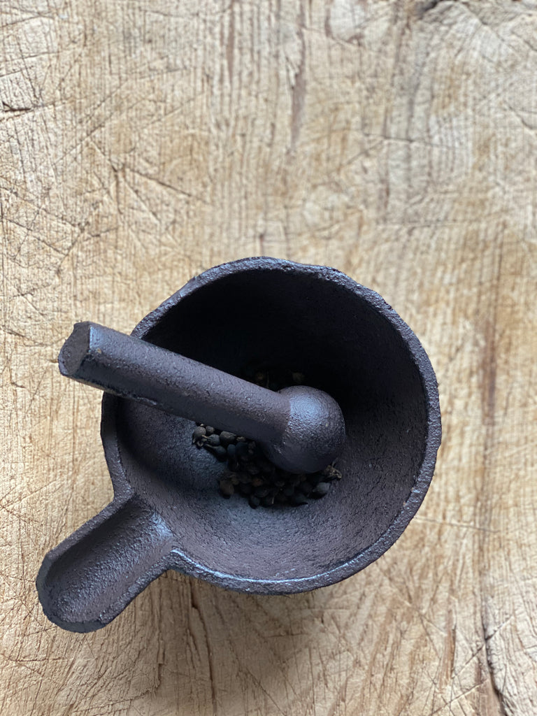 cast iron pestle and mortar and pestle