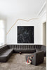grey modular hand made sofa