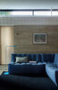 hand made indigo coloured modular, modern sofa