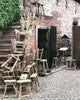 antique elm stools